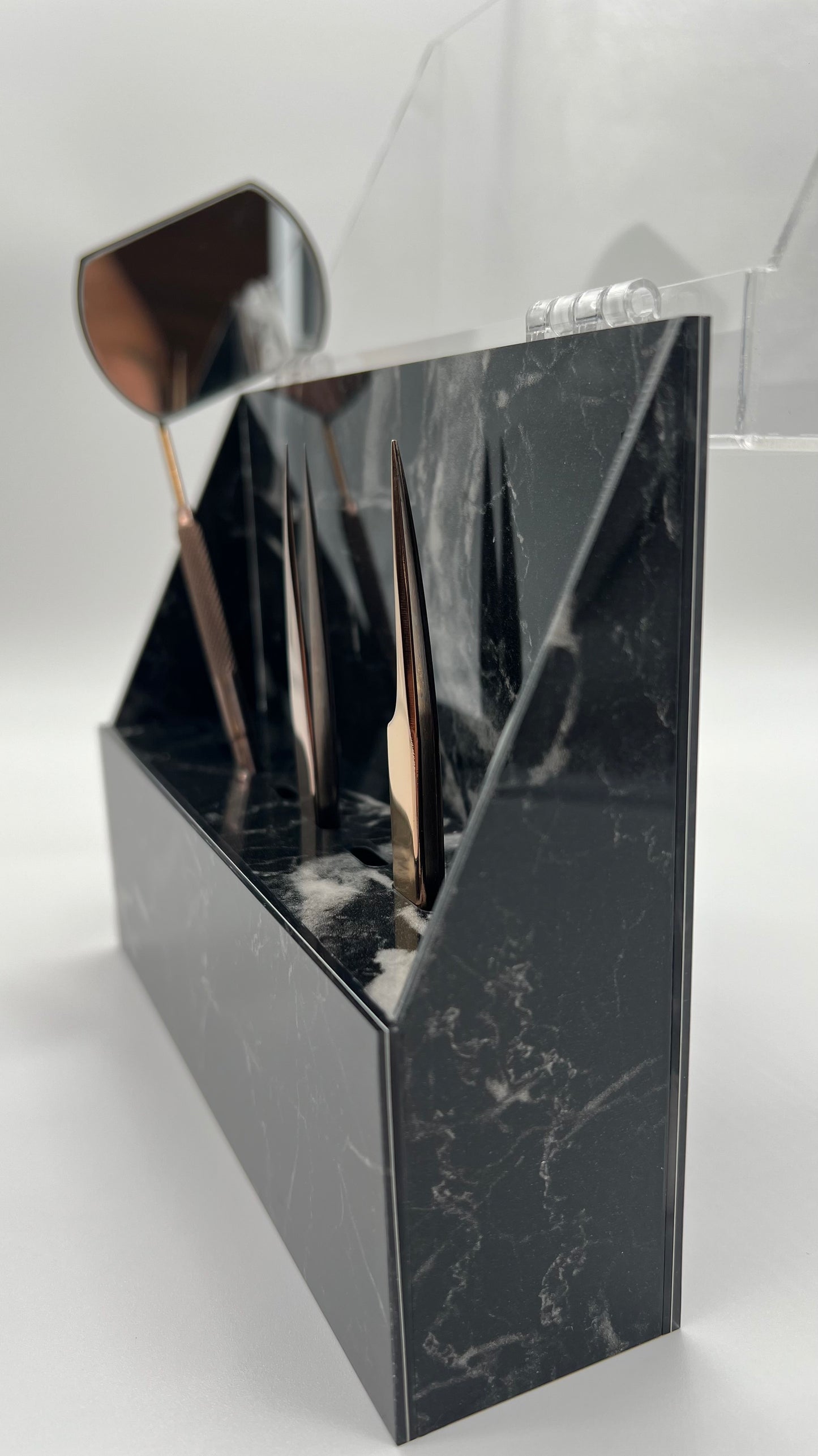 Pinzetten Box Schwarz Marmor
