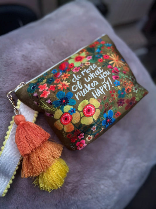 Kosmetiktasche Floral Gelb