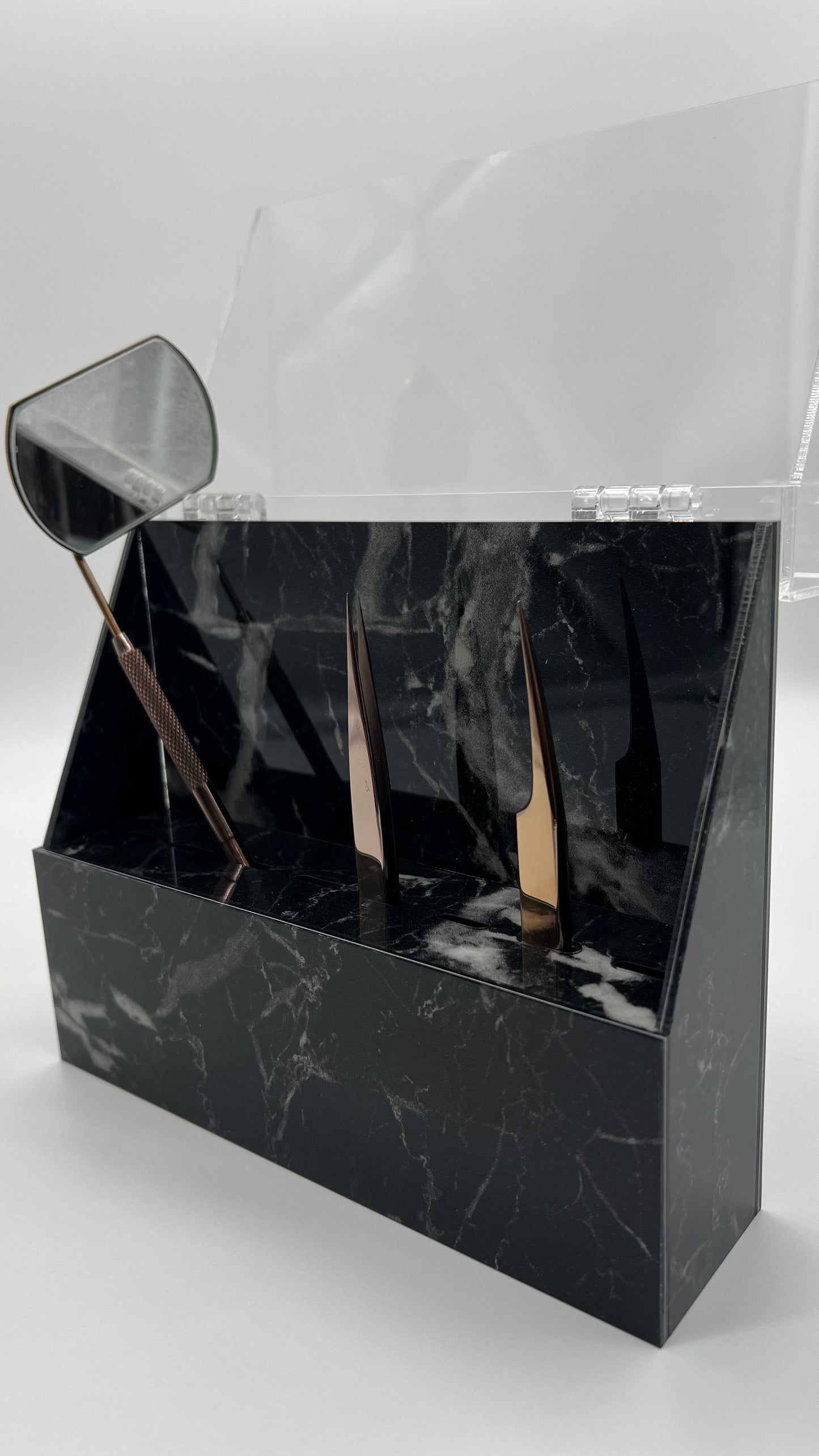 Pinzetten Box Schwarz Marmor